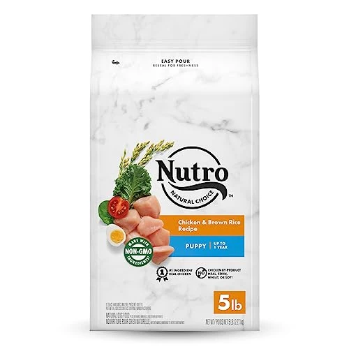 NUTRO NATURAL CHOICE Puppy Dry Dog Food, Chicken & Brown Rice Recipe Dog Kibble, 5 Lb. Bag