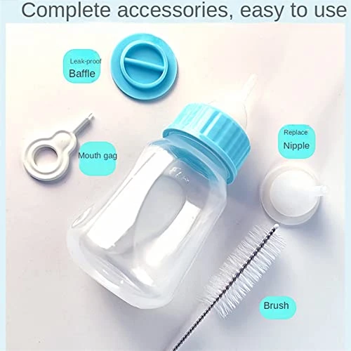 AACARB Cat Water Dispenser, 1 Pcs Feeding Bottle Pet Puppy Kitten Silicone Feeder 120ml Dog Cat Nursing With Cleaning Brush (Color : 2) - Image 3