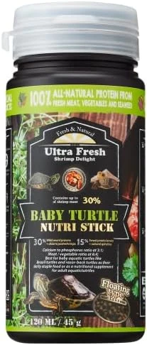Ultra Fresh Floating Baby Turtle Food, All Natural Ingredients, Wild Sword Prawn, Calcium Vitamin D Enriched For Picky Aquatic Baby & Juvenile Turtles, Baby Turtle Nutri Stick 15 Oz - Image 4