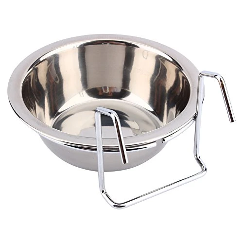 Yosoo Stainless Steel Hanging Pet Cage Bowl Diner Pet Bowl Bird Cat Dog Food Water Bowl With Hanger (Size L) - Image 4