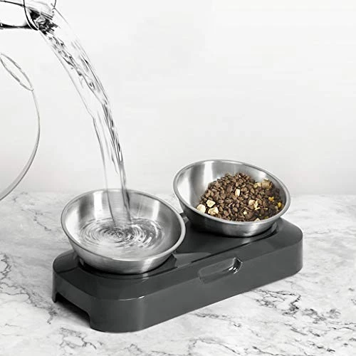 SOFEA Cat Necklace Storage Necklace Storage Necklace StorageDog Cat Bowls With Raised Stand Pet Puppy Food Water Feeder 15° Tilted Platform - Image 3