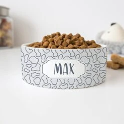 GENERIC Custom Pet Name Bowl, Gift For Dog, Cat Drinking Bowls, Ceramic Pet Bowl Available In 2 Sizes