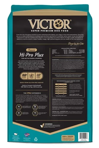 VICTOR Super Premium Dog Food – Hi-Pro Plus Dry Dog Food – 30% Protein, Gluten Free - For High Energy And Active Dogs & Puppies, 50lbs - Image 2