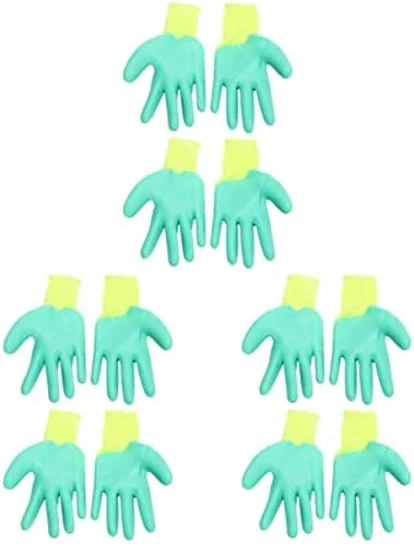 ULTECHNOVO 4pairs Squirrels Cat Training Premium Lover Yellow, Green For Glove: Hedgehog Bird Thickening Bite Handling Yellow Parrot Pet Rubber Glove - Bite Hamster - Scratch Hand - Image 6