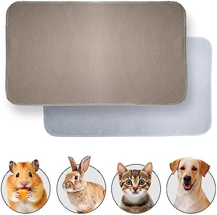 JT Pet Guinea Pig Cage Liner - Pack Of 4 Washable Pee Pads For Dogs, Smooth Fleece Guinea Pig Bedding For Cage & Crates, Reusable & Waterproof Puppy Pee Pads - 36x24 Inches, Brown Grey - Image 10