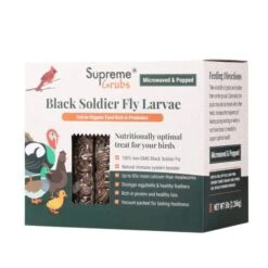 Supreme Grubs Natural Black Soldier Fly Larvae For Chickens, 85X More Calcium Than Mealworms-High Protein Grub Food Chicken Treats For Hens, Probiotic-Rich Chicken Feed, Calcium-Dense Bird Treat 5lb