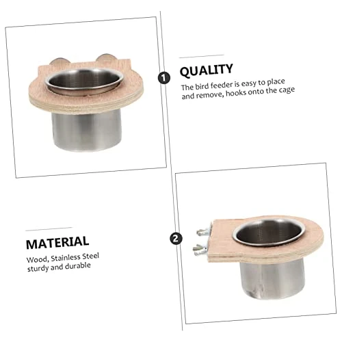 POPETPOP 6 Pcs Water Cup Trough Hamster Water Bowl Food Dispenser Puppy Chow Dog Food Stainless Steel Bird Cups Parrot Food Cup Parrot Food Bowls Parrot Hanging Cup Feeding Trough Plate Pet - Image 6