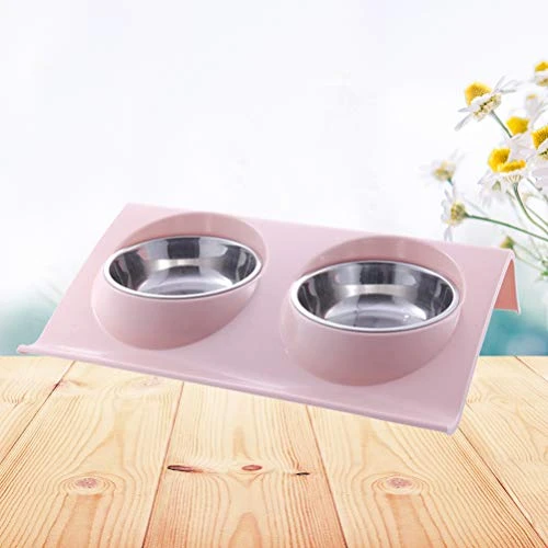 Balacoo Stainless Steel Container Stainless Steel High Base Bowl Cat Bowl Dog Water Bowl No-Spill Pet Water Bowl Slow Water Feeder Dispenser Feeder Bowl For Pets Ceramic Cat Bowl - Image 5