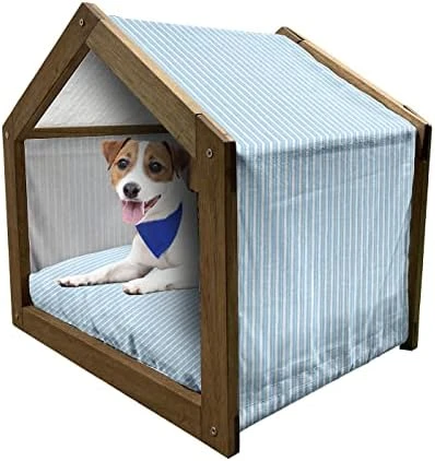 Ambesonne Banana Wooden Dog House, Graphic Illustration Of Tropical Fruit Ripe And Healthy Exotic Food, Indoor & Outdoor Portable Dog Kennel With Pillow And Cover, X-Large, Pale Green Yellow - Image 14