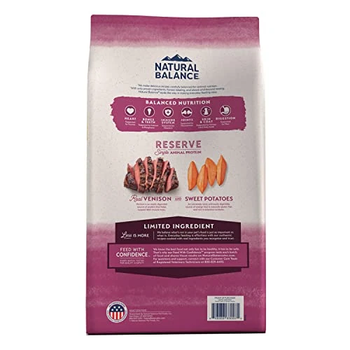 Natural Balance Limited Ingredient Adult Grain Free-Dry Dog Food, Venison & Sweet Potato Recipe, 4 Pound (Pack Of 1) - Image 2