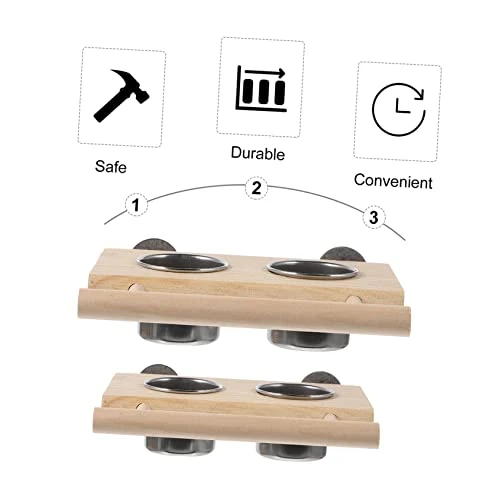 EVANEM 2pcs Bird Toy Bird Accessories Hamster Accessories Hanging Parrot Bowl Bird Cage Plastic Cup Water Bird Cup Parrot Water Cup Pet Feeder Parrot Food Cups To Feed Water Cup Wood - Image 5