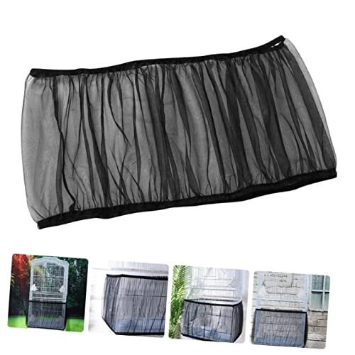 Yardwe Bird Cage Bird Cages For Parrots Catcher Cover Bird Cage Mesh Skirt Birdcage Mesh Net Cover Gauze Black Birdcage Guard Birds Cage Supply Birdcage Food Catcher Mesh Parrot - Image 2