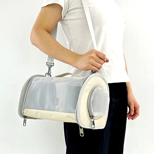 GENERIC Portable Travel Small Animal Carrier Bag Guinea Pig Carrier Bird Rabbit Turtle Carrier Cage Portable Travel Hamster Small Pet Bag Bird Rabbit Guinea Pig Squirrel Breathable Hangbag(Khaki) - Image 4