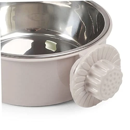 Balacoo 3pcs Cat Grey Steel Cage Macaw Stainless Coop S Bird Dog Pet Hanging Cup Bowl Feeders Food Animal Bows Cockatiel Dish Size Parakeet Feeding Budgies Bowls Birds Supplies For - Image 3