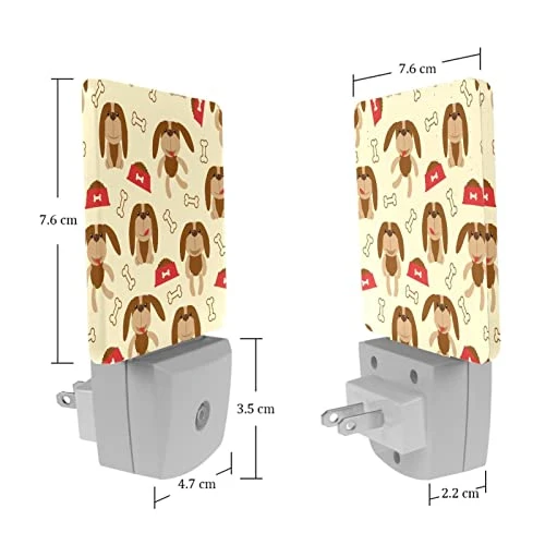 2 Pack Plug-in Nightlight LED Night Light Lovely Little Dog Bone Dog Food With Dusk-to-Dawn Sensor For Kids Room - Image 4