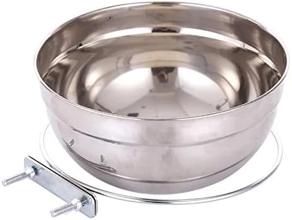 RiamxwR Pet Food Water Bowl With Clamp Holder Stainless Steel Coop Cup Hanging Feeder For Dog Bird Parrot Cat Rabbit Wall Mounted Pet Dog Cat Feeder Parrot Feeding Cups Birds Food Dish - Image 8