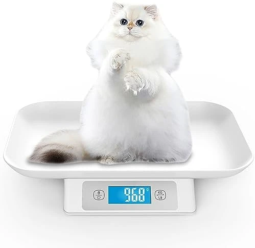 Digital Pet Scale With Tray - Perfect For Puppies, Newborns, Cats, Hamsters, Hedgehogs And Other Small Animals - 33lb/0.03oz Accuracy - White - Image 5