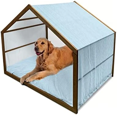 Ambesonne Banana Wooden Dog House, Graphic Illustration Of Tropical Fruit Ripe And Healthy Exotic Food, Indoor & Outdoor Portable Dog Kennel With Pillow And Cover, X-Large, Pale Green Yellow - Image 11