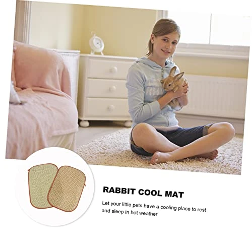 Iplusmile 4 Pcs Rabbit Mat Small Dog Chew Toys Chinchilla Bedding Toys For Kittens Rabbit Bed Cat Summer Mat Pet Bedding Cooling Grass Mat Cool Bed Manual Grass And Vines Chew Toys - Image 5