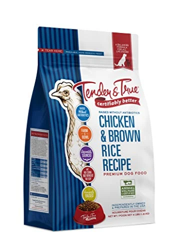Tender & True Antibiotic-Free Chicken & Brown Rice Recipe Dog Food, 4 Lb