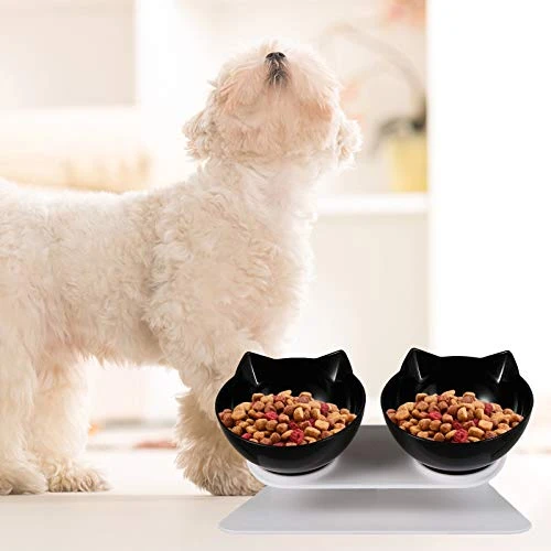 Pet Bowl Lovely Plastic Elevated Neck Protection Cat Bowls Pet Tilted Feeding Bowl - Image 2