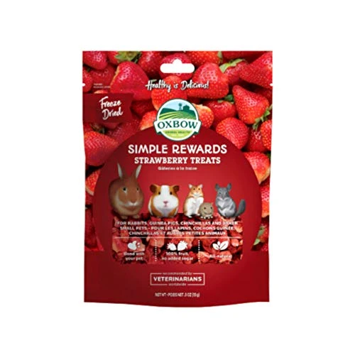 Oxbow Simple Rewards Treats Rabbit Guinea Pig Chinchilla Strawberry .5 Oz 3 Pack - Image 3