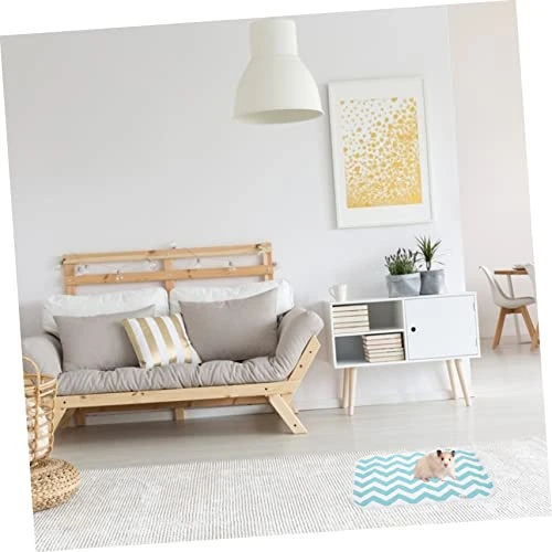 Mipcase 4 Pcs Flannel Mats Black Rabbits Cage Food Pig Guinea Breathable Diapers Sleep Training Liner Pets Washable Super Pee Green Cushions Dog Hedgehog Potty Cat Pet Bedding Chinchilla - Image 6