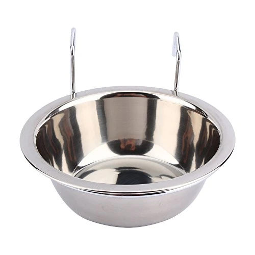 Yosoo Stainless Steel Hanging Pet Cage Bowl Diner Pet Bowl Bird Cat Dog Food Water Bowl With Hanger (Size L) - Image 3