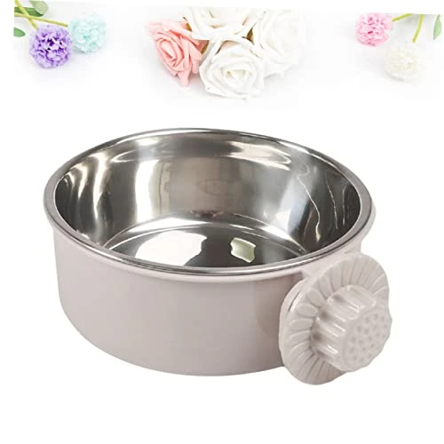 Balacoo 3pcs Cat Grey Steel Cage Macaw Stainless Coop S Bird Dog Pet Hanging Cup Bowl Feeders Food Animal Bows Cockatiel Dish Size Parakeet Feeding Budgies Bowls Birds Supplies For - Image 2