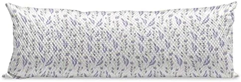 Lunarable Dog Bone Body Pillow Cover, Cartoon Food For Dog Treat Pattern With Silhouette Zigzag Background, Soft Comfortable Zippered Side Sleeper Pillow Case, 20" X 55", White And Dark Blue - Image 10