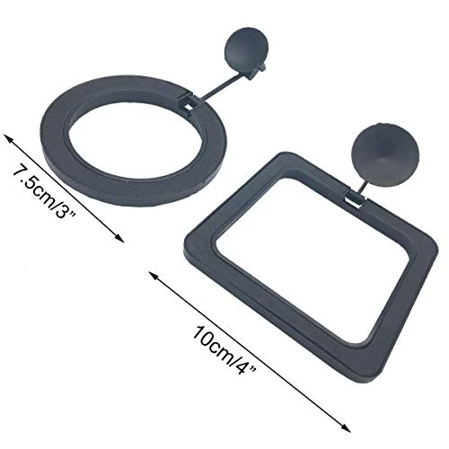 NGe 5Pcs Round Square Cone Fish Feeder Set, Floating Food Feeding Ring, Live Red Worm Feeder Funnel Plate, With Suction Cups (Black) - Image 2