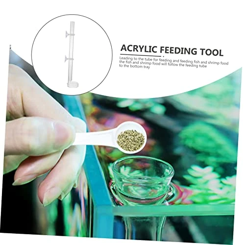 NOGRAX 1 Set Fish Tank Feeding Tube Clear Glass Clear Tray Auto Feeder Fish Feeder Tube Water Food Dish Acrylic Shrimp Feeding Tube Fish Feeding Supply Feeding Tube With Sucker Automatic Feeder (Colo - Image 3