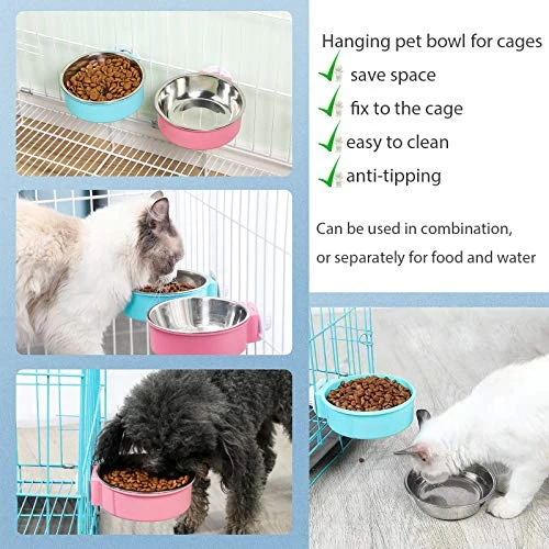 Small Dog Bowl For Cage Bird Bowl Cat Bowl For Cage Stainless Steel - 2 PCS - Image 3
