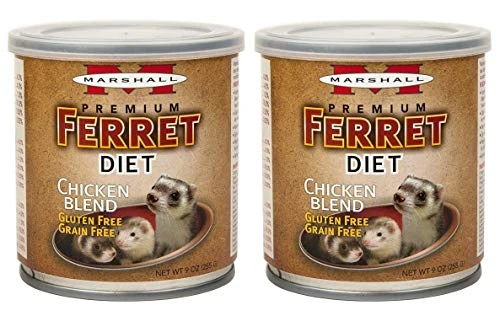 Marshall Pet Products 2 Cans Of Gluten- And Grain-Free Premium Ferret Diet, 9 Ounces Each, Chicken Blend