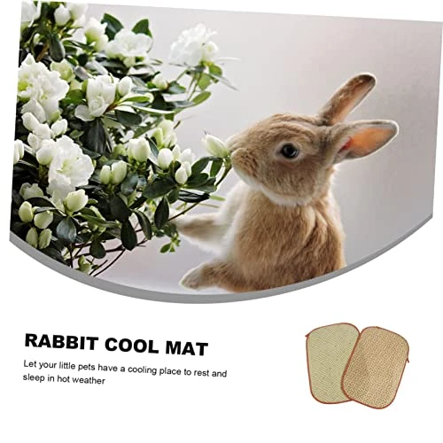 Iplusmile 4 Pcs Rabbit Mat Small Dog Chew Toys Chinchilla Bedding Toys For Kittens Rabbit Bed Cat Summer Mat Pet Bedding Cooling Grass Mat Cool Bed Manual Grass And Vines Chew Toys - Image 3