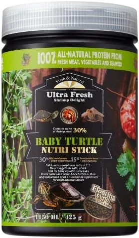 Ultra Fresh Floating Baby Turtle Food, All Natural Ingredients, Wild Sword Prawn, Calcium Vitamin D Enriched For Picky Aquatic Baby & Juvenile Turtles, Baby Turtle Nutri Stick 15 Oz - Image 6