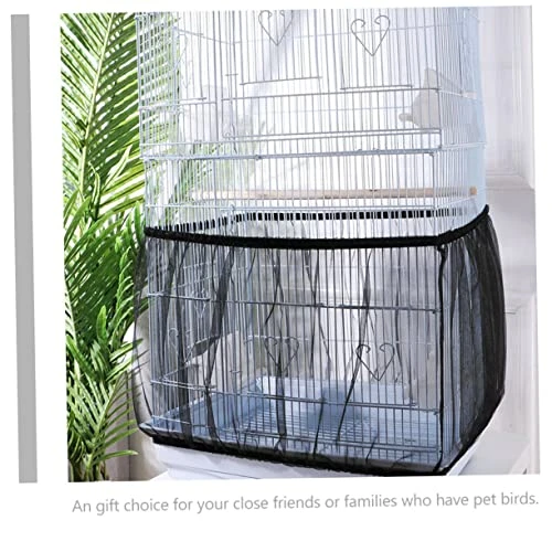 Yardwe Bird Cage Bird Cages For Parrots Catcher Cover Bird Cage Mesh Skirt Birdcage Mesh Net Cover Gauze Black Birdcage Guard Birds Cage Supply Birdcage Food Catcher Mesh Parrot - Image 3