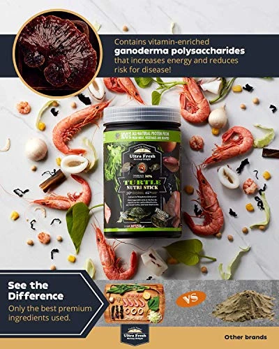 Ultra Fresh - Turtle Nutri Stick, Wild Sword Prawn, Calcium & Vitamin D Enriched Aquatic Turtle Food With Probiotics For Picky Turtles, Made From All Natural Ingredients 13.4 Oz - Image 4
