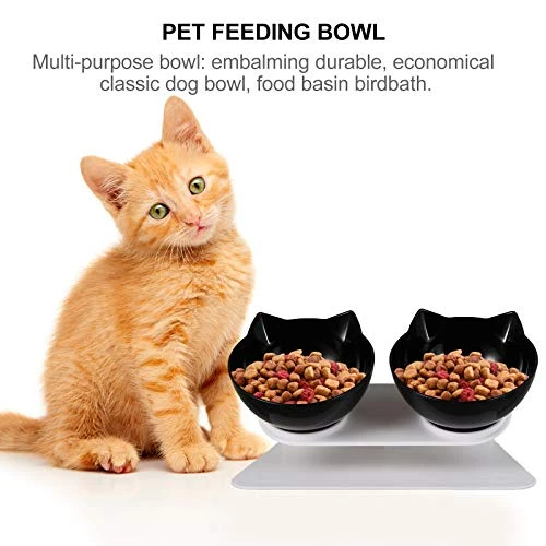 Pet Bowl Lovely Plastic Elevated Neck Protection Cat Bowls Pet Tilted Feeding Bowl - Image 3