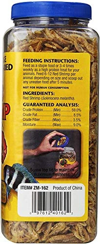 Zoo Med Large Sun-Dried Red Shrimp 5 Oz - Pack Of 12