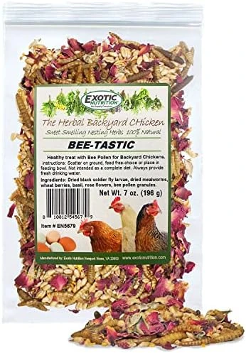 Exotic Nutrition Bee-Tastic - Healthy All-Natural Chicken Treat - Dried Insects, Flowers, Herbs Wheat Berries & Bee Pollen - Promotes Healthy Chickens & Eggs (1.5 Lbs) - Image 7