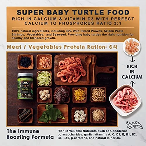 Ultra Fresh Floating Baby Turtle Food, All Natural Ingredients, Wild Sword Prawn, Calcium Vitamin D Enriched For Picky Aquatic Baby & Juvenile Turtles, Baby Turtle Nutri Stick 15 Oz - Image 2
