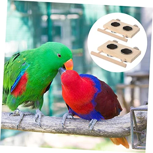 EVANEM 2pcs Bird Toy Bird Accessories Hamster Accessories Hanging Parrot Bowl Bird Cage Plastic Cup Water Bird Cup Parrot Water Cup Pet Feeder Parrot Food Cups To Feed Water Cup Wood - Image 6