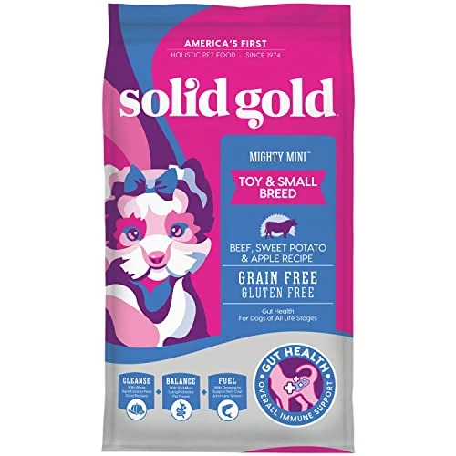 Solid Gold Mighty Mini Small Breed Dog Food - Dry Dog Food For Any Toy Breed - For Gut Health & Sensitive Stomach Support - Digestive Probiotics For Dogs - Grain & Gluten Free Recipe