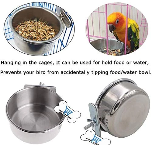 THE DDS STORE Birds Coop Cup Feeder Bowl With Clamp Holder, 200 Ml (Pack Of 4) - Image 3