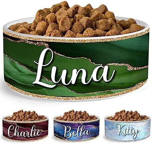 GENERIC Personalized Dog Bowl, Customized Food And Water Dish For Puppy, Cats, Rabbit, Custom Dog’s Name Gift For Small, Medium, Large Dogs, Print Both Sides, Microwave And Dishwasher Safe (Green) - Image 12