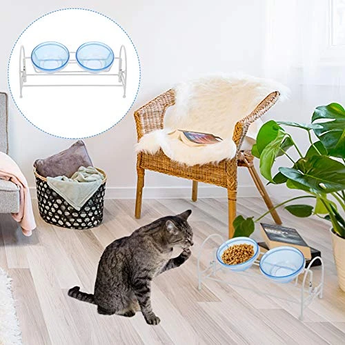 POPETPOP Puppy Feeder Dog Food Feeder Dog Cat Food Bowl With Adjustable Stand Glass Pet Water Bowl Kitten Food Bowl Dish Cat Feeder Pet Supplies For Cat Dog Puppy Feeder Dog Food Feeder - Image 5
