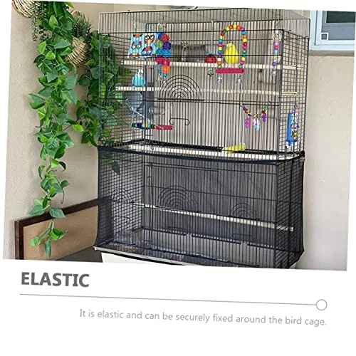 Yardwe Bird Cage Bird Cages For Parrots Catcher Cover Bird Cage Mesh Skirt Birdcage Mesh Net Cover Gauze Black Birdcage Guard Birds Cage Supply Birdcage Food Catcher Mesh Parrot - Image 4