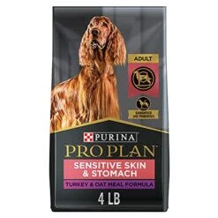 Purina Pro Plan Sensitive Skin And Stomach Dog Food With Probiotics For Dogs, Turkey & Oat Meal Formula - 4 Lb. Bag