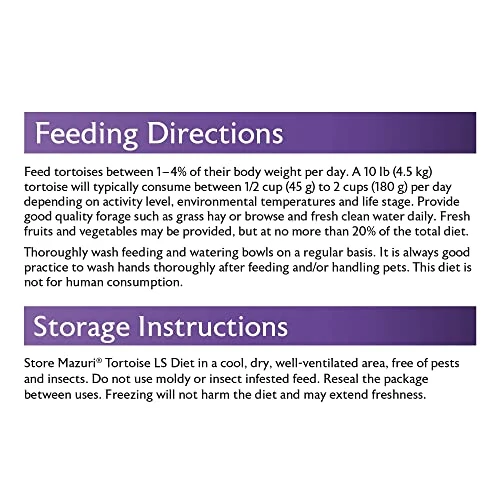 Mazuri | Tortoise LS Diet For African Spurred/Sulcata, Desert, Egyptian, Galapagos, Gopher, Greek, Leopard, Pancake, Radiated Or Yellow-Footed Tortoise, | 12 Ounce (12 OZ) Bag - Image 5